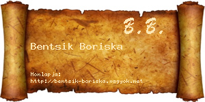 Bentsik Boriska névjegykártya